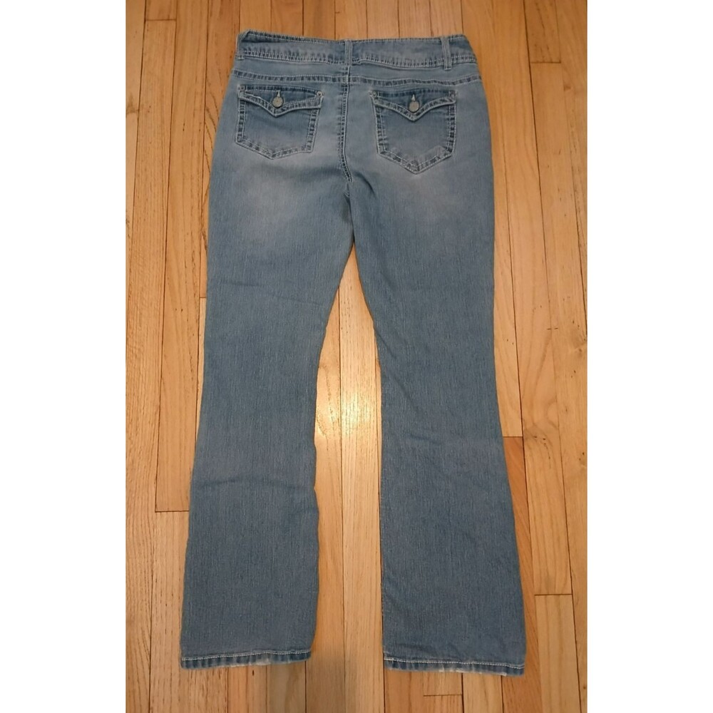 Women's Denim Jeans Button Back Pockets Wide Leg 31 Inch Waist - Picture 3 of 7